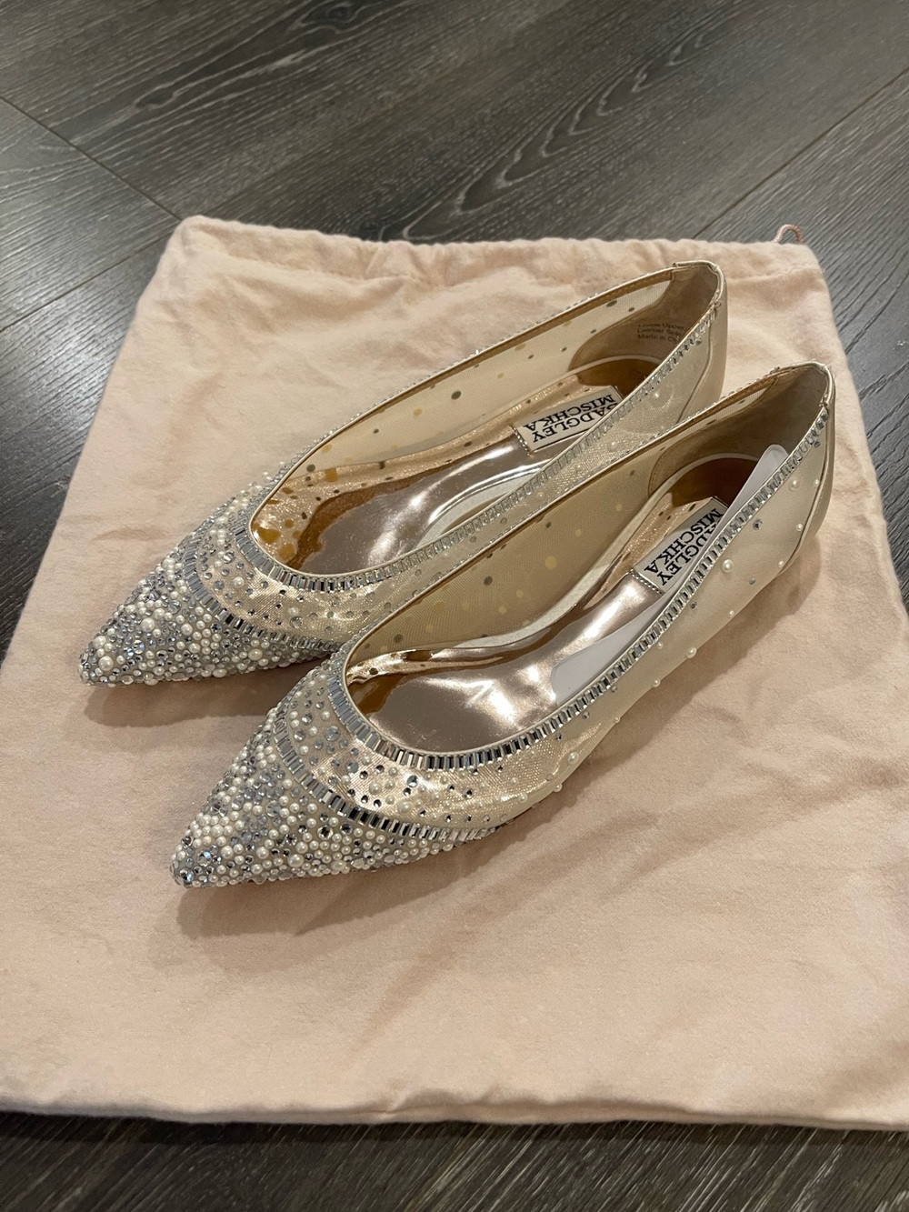 Crystal and Pearl Embellished Flats - Picture 2 of 11